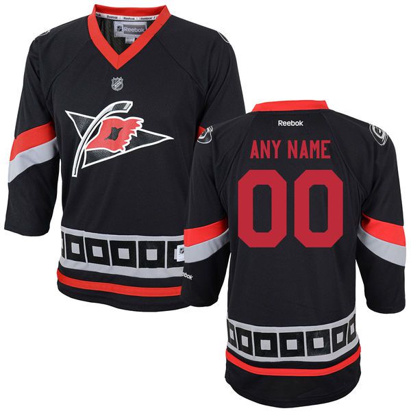 Reebok Carolina Hurricanes Youth Replica Alternate Custom NHL Jersey - Black->->Custom Jersey